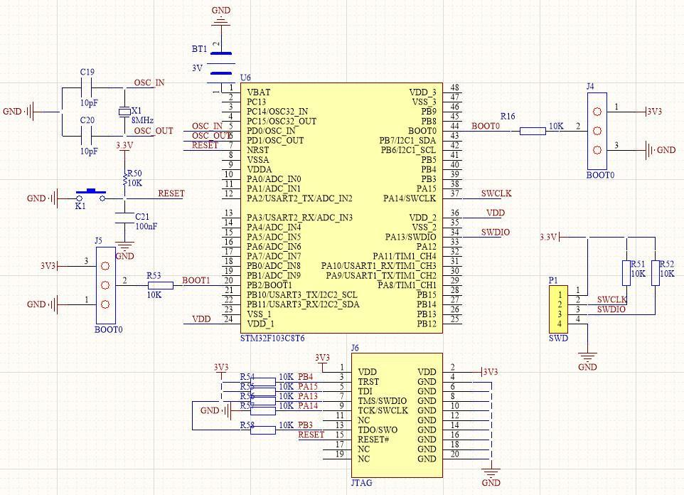 STM32 最小系统原理图